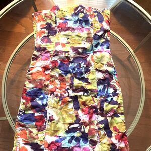 BB DAKOTA by Steve Madden Women's Strapless Mini Fitted Floral Party Dress Sz 4